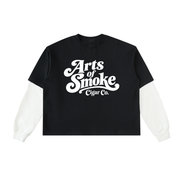 Arts Of Smoke Layered Contrast Sleeve Cotton T-Shirt