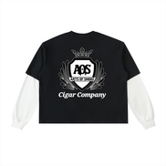 Arts Of Smoke Layered Contrast Sleeve Cotton T-Shirt